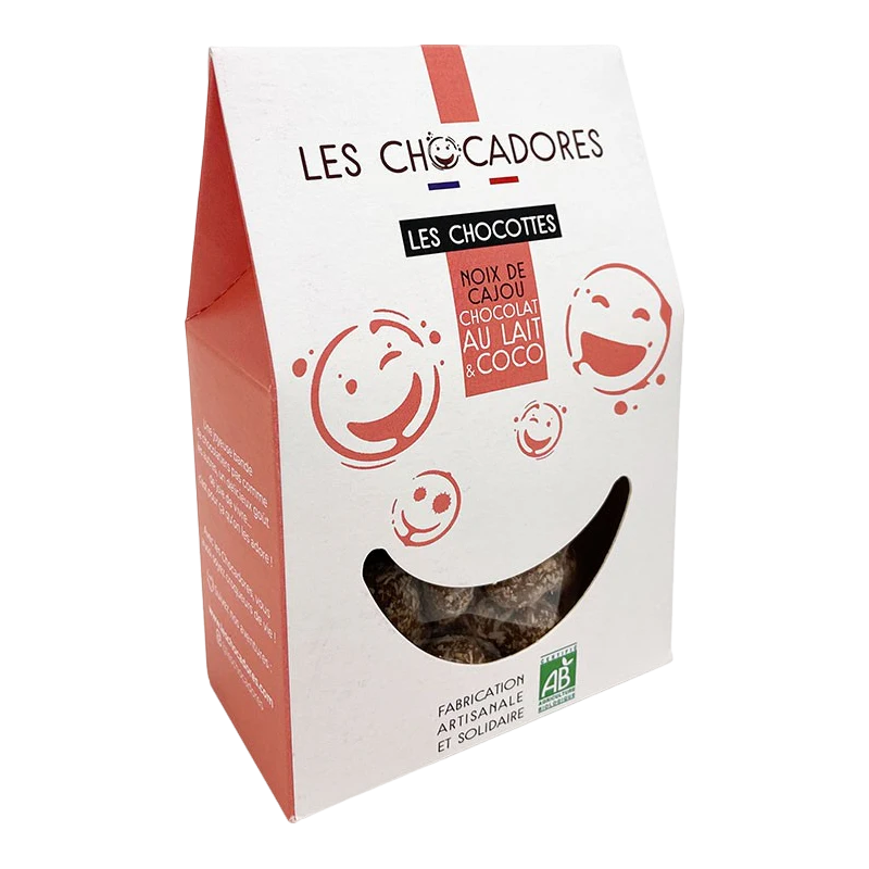 Noix de cajou au chocolat au lait et coco bio - 130g