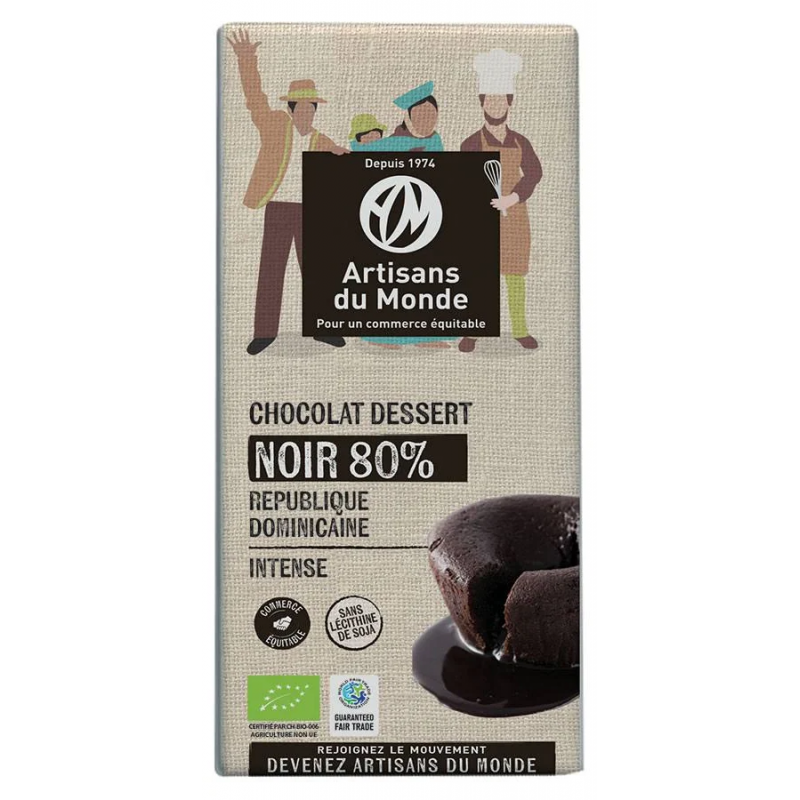Chocolat noir intense bio, 85% de cacao -100g